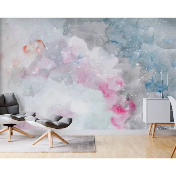 Brayden Studio® Derick Peel And Stick Brush Dark Blue Splash Abstract